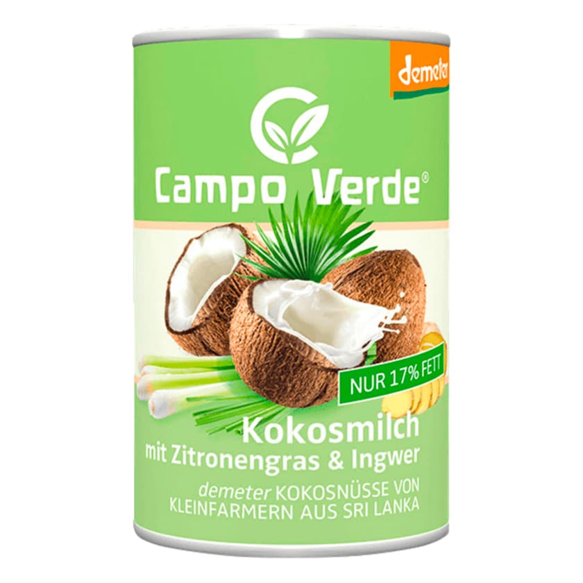 Campo Verde Bio Kokosmilch mit Zitronengras & Ingwer 400ml